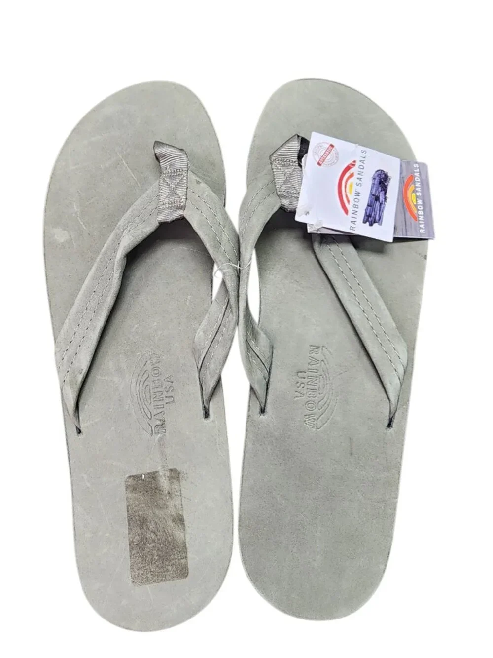 Rainbow Sandals Premium Leather Single Layer Size XXXL Cool Grey NWT